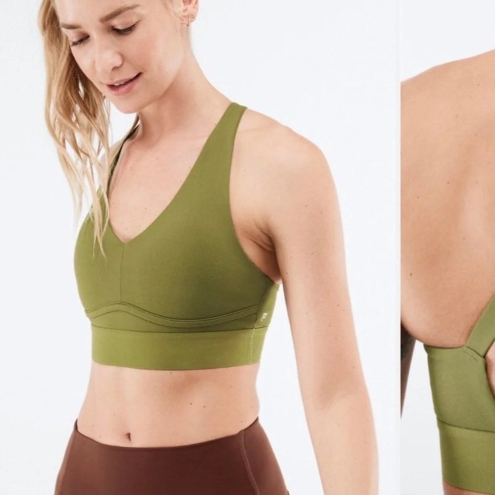 Fabletics All Day Everyday Sports Bra Olive Color
